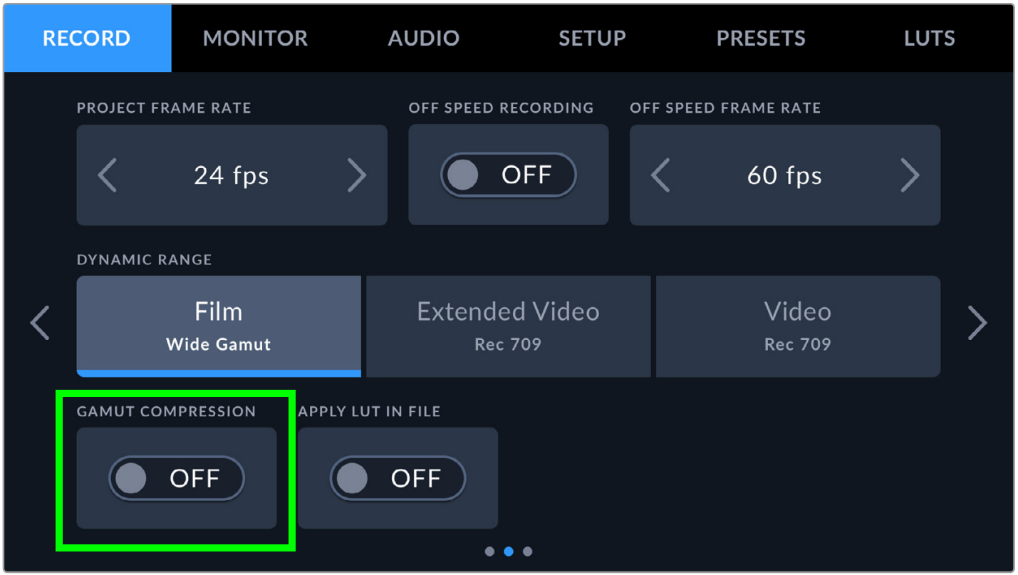 BMD_PYXIS_6K_MenuScreen
